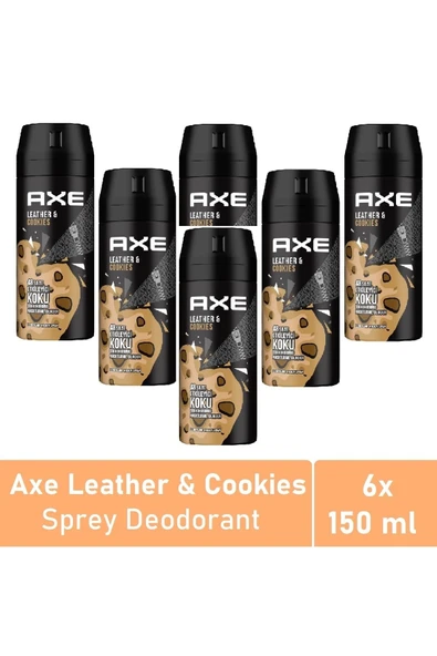 Axe Erkek Deodorant Leather & Cookies 150 Ml - 6'lı Avantaj Paketi ürün görseli 1