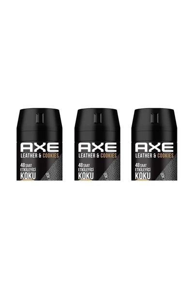 Axe  Erkek Deodorant Sprey Leather & Cookies 150 ml 8690637981487 (3 Adet) ürün görseli 1