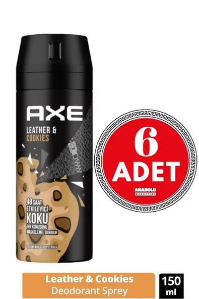 Axe Erkek Deodorant Sprey Leather & Cookies 150 Ml 6 Adet ürün görseli 1