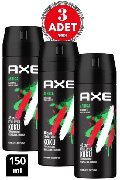 Axe Africa Erkek Sprey Deodorant 150 ml 3 Adet ürün görseli 1