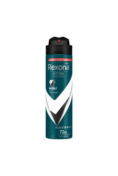 Rexona Men Erkek Sprey Deodorant Invisible Black & White 72 Saat Kesintisiz Üstün Koruma 150 Ml ürün görseli 1