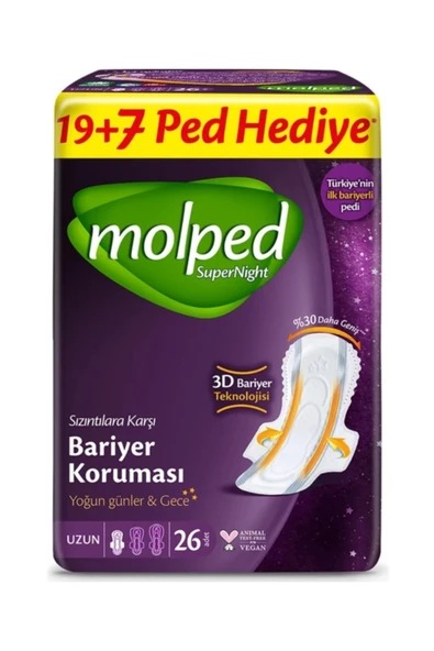 Molped SüperNight Süper Gece Ped 26 Adet ürün görseli 1