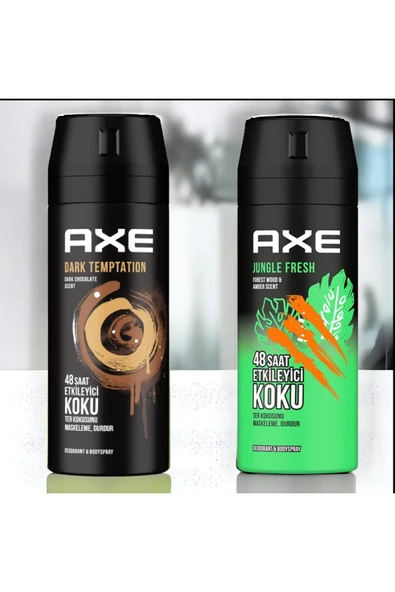Axe Dark Temptation Erkek Deodorant 150 Ml+Axe Erkek Deodorant Jungle Fresh Koku 150 ml EMRE10044 ürün görseli 1
