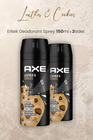 Axe Leather & Cookies Erkek Deodorant Sprey 150 ml x 2 Adet ürün görseli 1