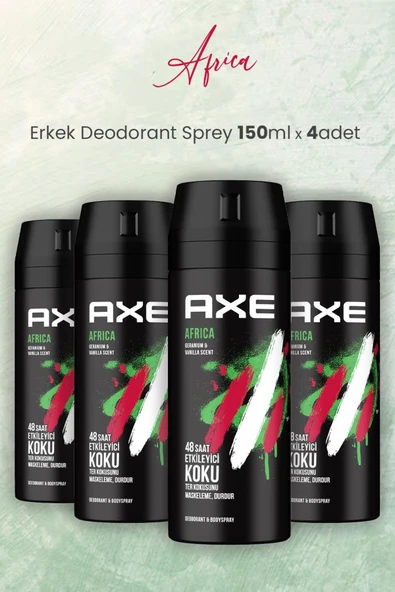 Axe Africa Erkek Deodorant Sprey 150 ml x 4 Adet ürün görseli 1