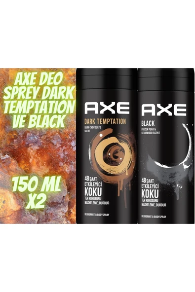 Axe Deo & Bodyspray Dark Temptation Ve Black 2'li Set 150 Ml ürün görseli 1