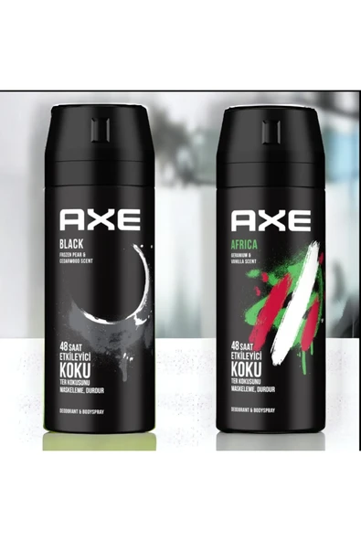 Axe Black Erkek Deodorant 150 Ml+Axe Erkek Deodorant Sprey Africa 150 ML ürün görseli 1