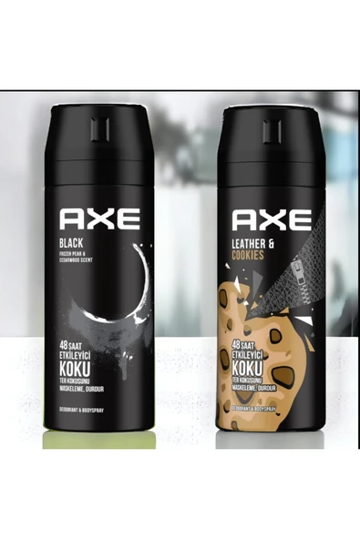 Axe Black Erkek Deodorant 150 Ml+Axe Erkek Deodorant Leather & Cookies 150 Ml ürün görseli 1