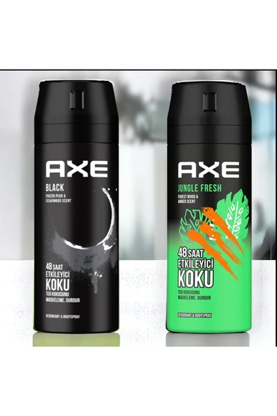 Axe Black  150 Ml+Axe Erkek Deodorant Jungle Fresh 48 Saat Etkileyici Koku 150 ml EMRE10039 ürün görseli 1