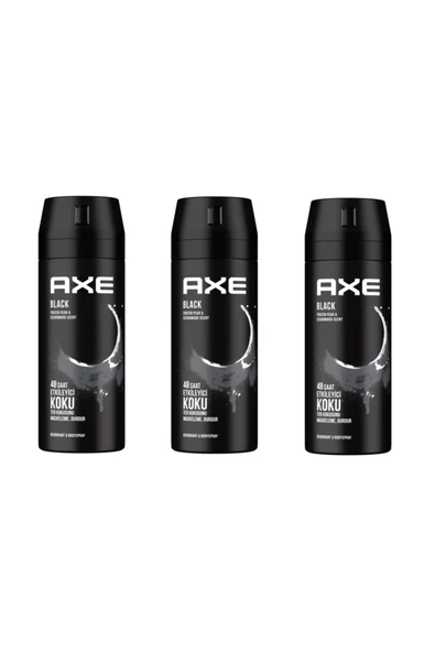 Axe Erkek Deodorant Sprey Black Frozen Pear & Cedarwood Scent 150 Ml X 3 Adet ürün görseli 1