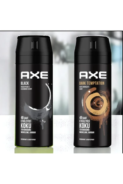 Axe Black Erkek Deodorant 150 Ml+Axe Dark Temptation Erkek Deodorant 150 Ml ürün görseli 1