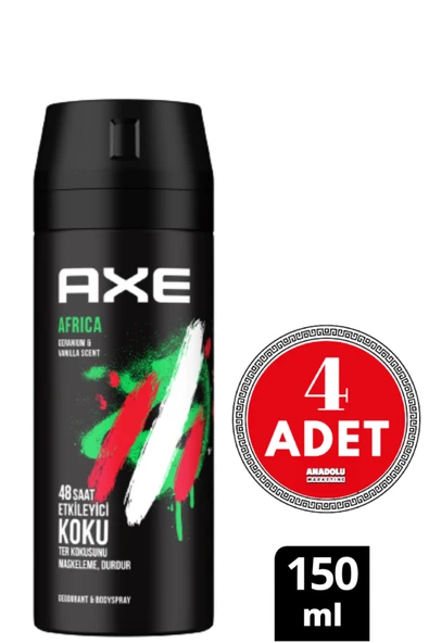 Axe Erkek Deodorant Sprey Africa 150 ml (4 Adet) ürün görseli 1