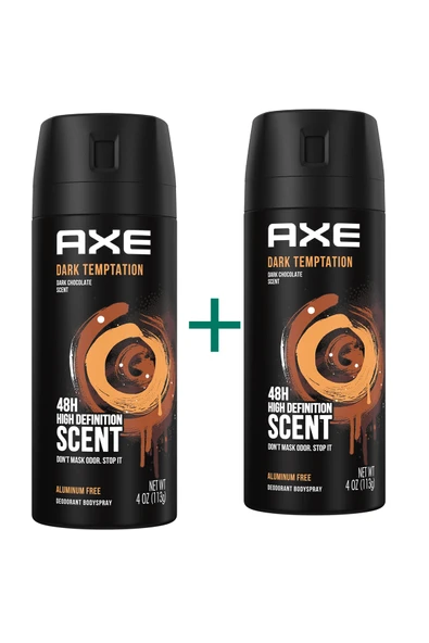 Axe Erkek Deodorant Bodyspray Dark Temptation 48 Saat Etkileyici Koku Vücut Spreyi 150 Ml X 2 Adet ürün görseli 1