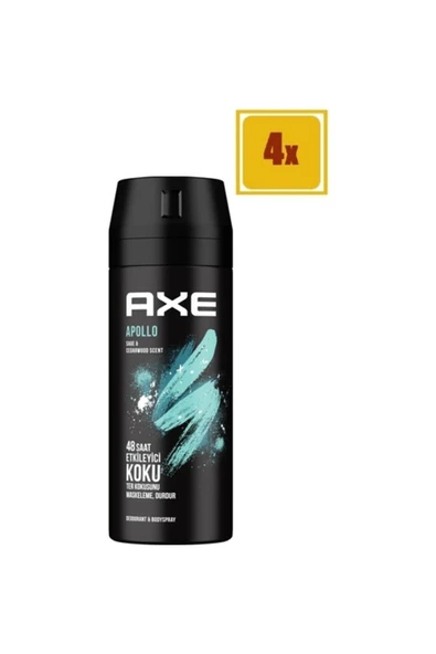 Axe Erkek Deodorant & Bodyspray Apollo 48 Saat Etkileyici Koku 150 Ml 4 Adet Axe Apollo ürün görseli 1