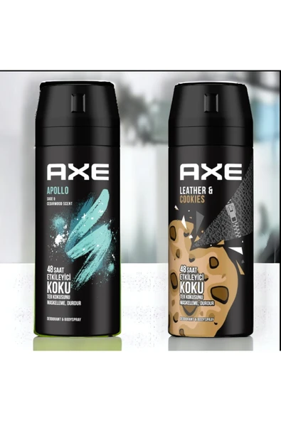 Axe Apollo Erkek Sprey Deodorant 150 Ml+Axe Erkek Deodorant Leather & Cookies 150 Ml EMRE10034 ürün görseli 1