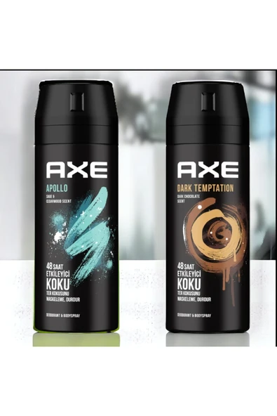 Axe Apollo Erkek Sprey Deodorant 150 Ml+Axe Dark Temptation Erkek Deodorant 150 Ml EMRE10031 ürün görseli 1