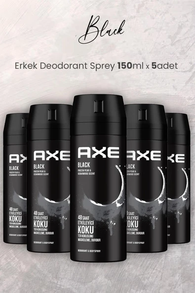 Axe Black Erkek Deodorant Sprey 150 ml x 5 Adet ürün görseli 1