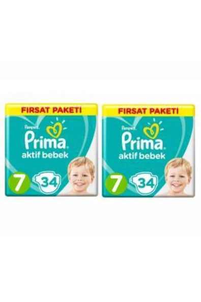 Prima Aktif Bebek 7 Numara 15+kg 34 Adet X 2 Paket ürün görseli 1