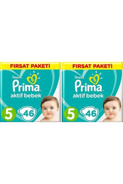 Prima Aktif Bebek 5 Numara Fırsat Paketi 46x2=92 Adet ürün görseli 1