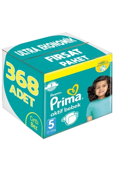 Prima Bebek Bezi Beden:5 (11-16KG) Junior 368 Adet Ultra Ekonomik Fırsat Pk ürün görseli 1