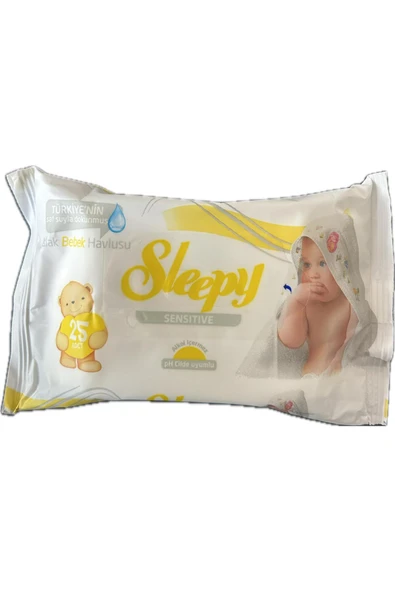Sleepy Cep Islak Havlu Sensitive 100 Adet (4 paket*25adet) ürün görseli 1