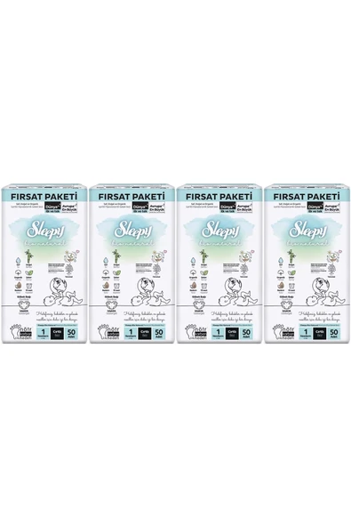 Sleepy Bebek Bezi Bio Natural Beden:1 (2-5KG) Yeni Doğan Newborn 200 Adet Avantaj Fırsat Pk ürün görseli 1