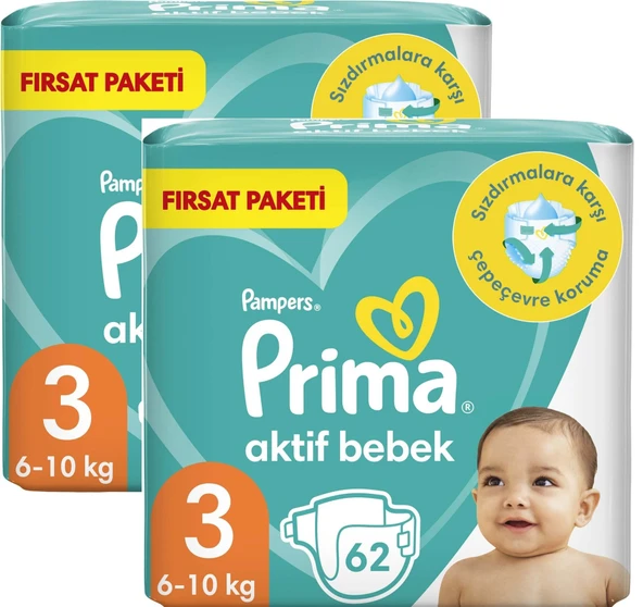 Prima Bebek Bezi 3 Beden 124 Adet ürün görseli 1