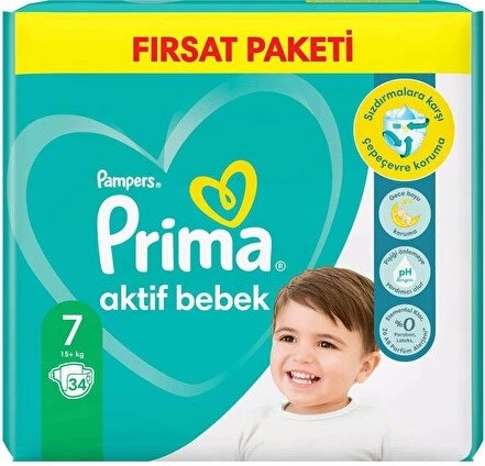 Prima Bebek Bezi Beden:7 (15 KG) Xx Large 204 Adet Süper Ekonomik Mega Pk ürün görseli 1