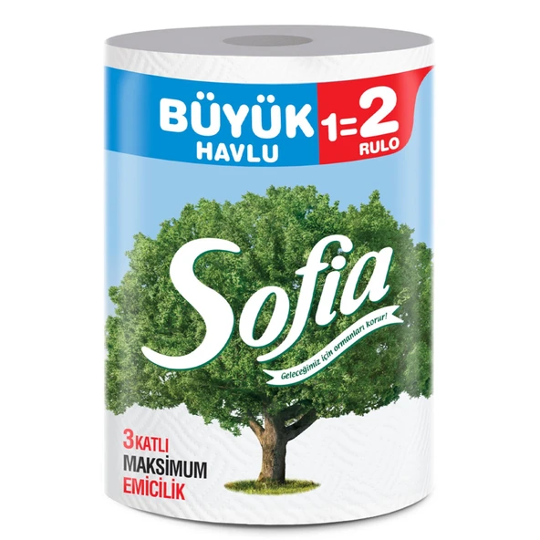 Sofia 3 Katlı Büyük Havlu 1=2 Rulo Kağıt Havlu ürün görseli 1