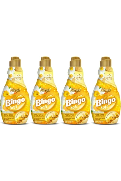 Bingo Soft Çamaşır Yumuşatıcı Konsantre 1440ML Nergis (4 Lü Set) ürün görseli 1