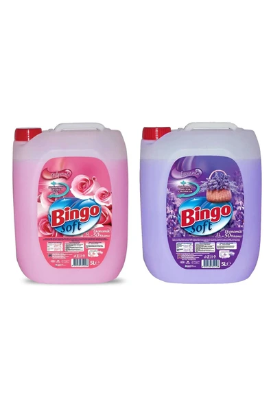 Bingo Soft Yumuşatıcı 5 lt Gülpembe ve Lavanta 2 li Karma Paket ürün görseli 1