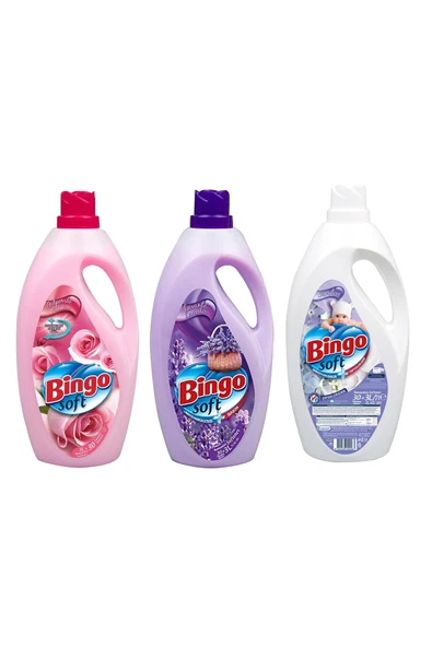 Bingo Soft Yumuşatıcı 3 lt 3 lü Karma Paket / Sensitive - Gül - Lavanta ürün görseli 1