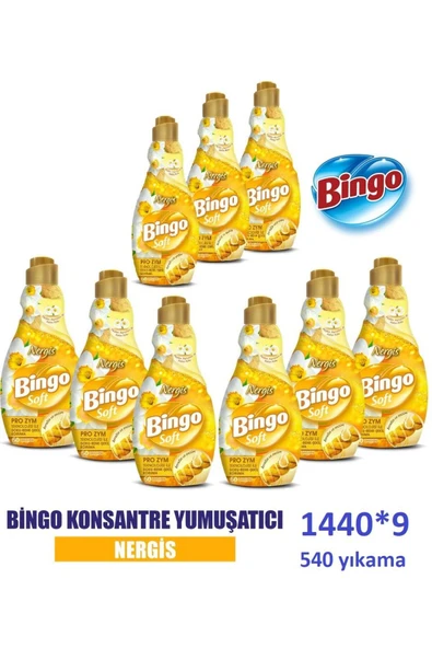 Bingo Konsantre Çamaşır Yumuşatıcısı Nergis 1440 ml x 9 Adet ürün görseli 1