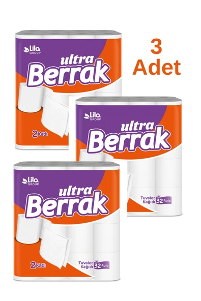 Berrak Kağıt Berrak Çift Katlı Tuvalet Kağıdı 32 Rula X 3 Adet ürün görseli 1