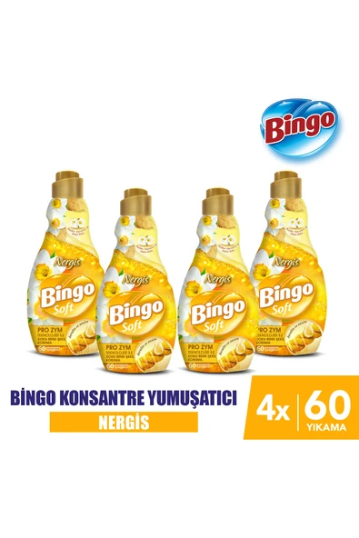 Bingo Soft Konsantre Çamaşır Yumuşatıcısı Nergis 1440 ml X 4 Adet ürün görseli 1