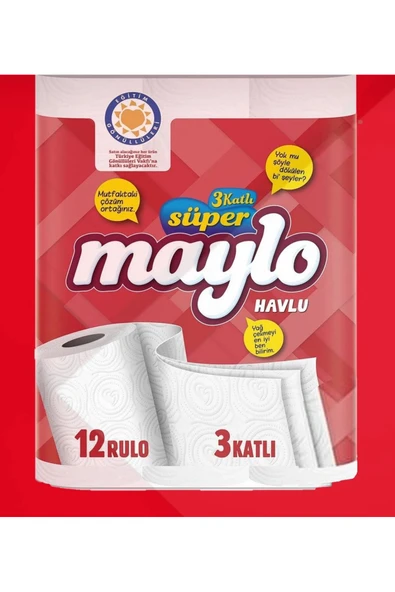 Maylo SÜPER MAYLO KAĞIT HAVLU (12Lİ)X3 - Resim 3