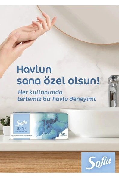Sofia El Ve Yüz Havlusu 100 Lü 16 Adet - Resim 2