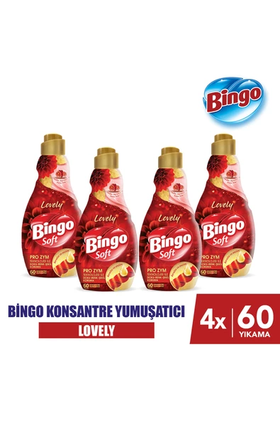 Bingo Soft Konsantre Çamaşır Yumuşatıcısı Lovely 1440 ml X 4 Adet ürün görseli 1