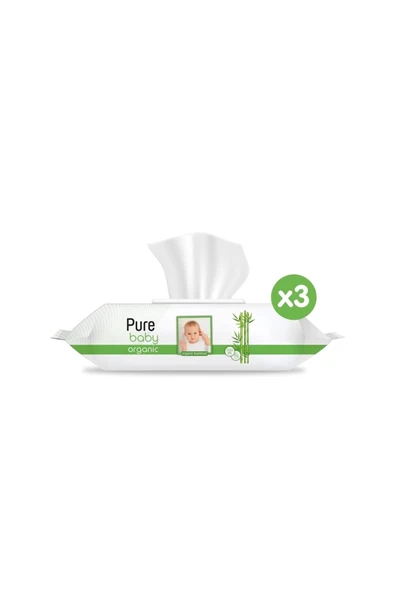 Pure Baby Organik Bambu Özlü Islak Havlu 3×90 (270 Yaprak) ürün görseli 1