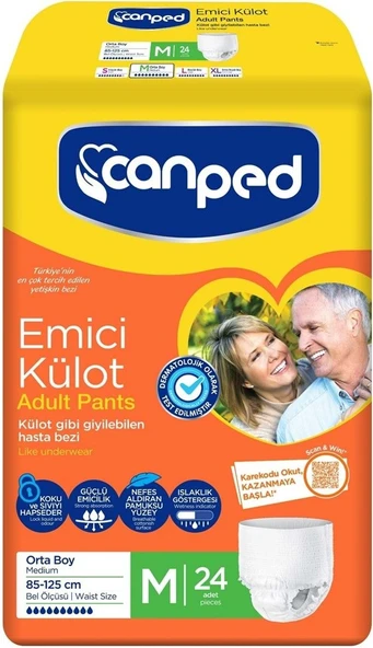 Canped Emici Külot Orta M-Medium  24 Adet Hasta Bezi 85-125 CM ürün görseli 1