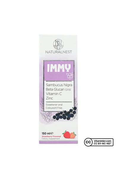 Naturalnest Immy Beta Glukan Çilek Aromalı Şurup 150 ml - Resim 5