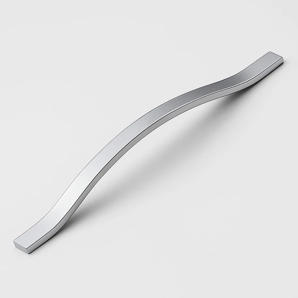 Sümbül Düz Krom Gümüş Kulp 288 mm Metal Mobilya Çekmece Dolap Kapak Kulpu Modern Mutfak Kulpları ürün görseli 1