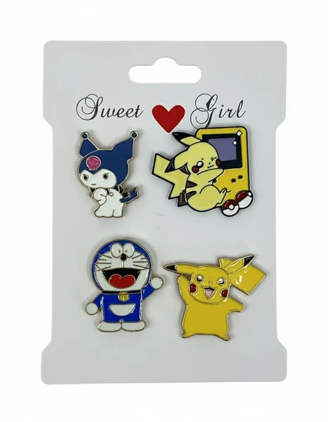 Kamp Çantası - Sırt Çantası - Terlik Süsü Charm Terlik 4'lü Jibbitz Aksesuar Model 8 ürün görseli 1