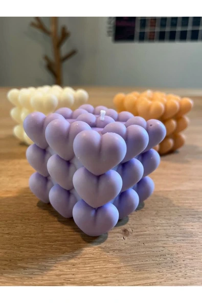 LALEZEN HOME Kalpli Bubble Kokulu Mor Mum ürün görseli 1