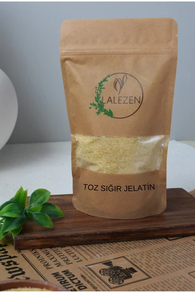 LALEZEN Toz Sığır Jelatin 100 G  (% 100 Saf Sığr Domuz Içermez) Powdered Gelatin -????????? ??? ????? ürün görseli 1