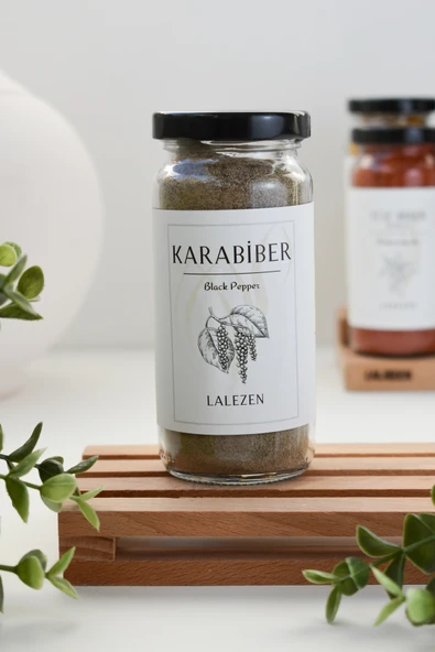 LALEZEN Karabiber Toz - Öğütülmüş Karabiber 125 gr (CAM KAVANOZ) ürün görseli 1