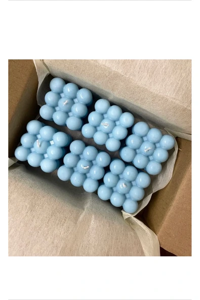 LALEZEN HOME 6 Adet Kokulu Bubble Mavi Mum ürün görseli 1
