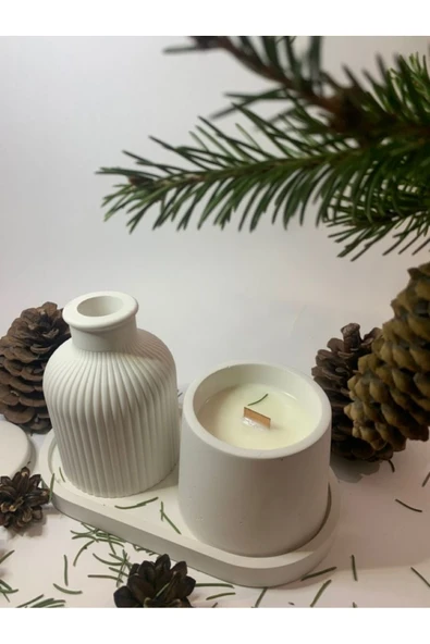 LALEZEN HOME Özel Tasarım Stantlı Mumluk ve Vazo Seti ürün görseli 1