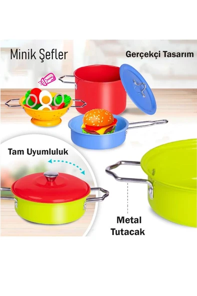 Mini Eğitici Evcilik Mutfak Kız Çocuk Oyuncak Seti Sofra Takımı - Resim 4