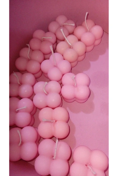 LALEZEN HOME Mini Pembe Bubble Mum 20 Adet ürün görseli 1